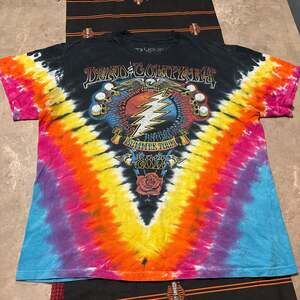 Grateful Dead Liquid Blue 1995 Summer Tour Tie-Dye T-Shirt